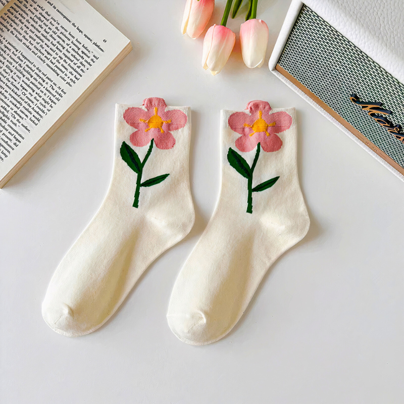 Spring Blossom Floral Socks