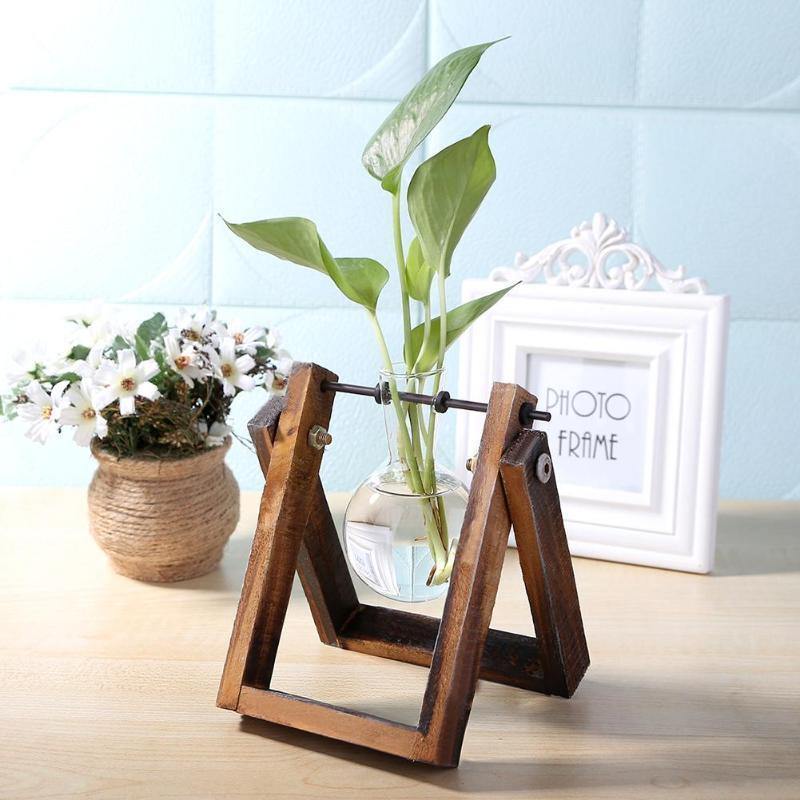 Avenue Glass Propagation Vase with Wooden Stand